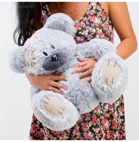 Плюшевий ведмедик «Гриша» 50 см (сірий)
