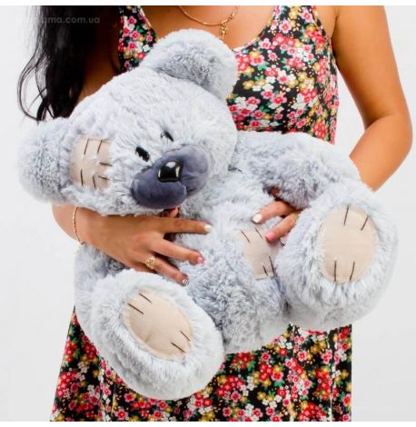 Плюшевий ведмедик «Гриша» 50 см (сірий)