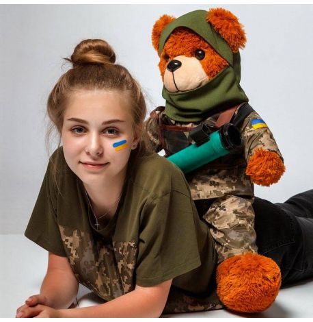 Плюшевий ведмедик «Солдат ЗСУ з Джавеліном» в балаклаві