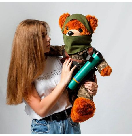 Плюшевий ведмедик «Солдат ЗСУ з Джавеліном» в балаклаві