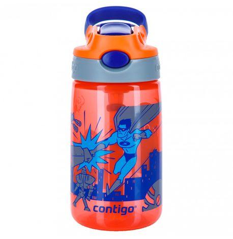 Детская бутылка для воды Contigo Gizmo Flip Nectarine Superhero (420 мл)