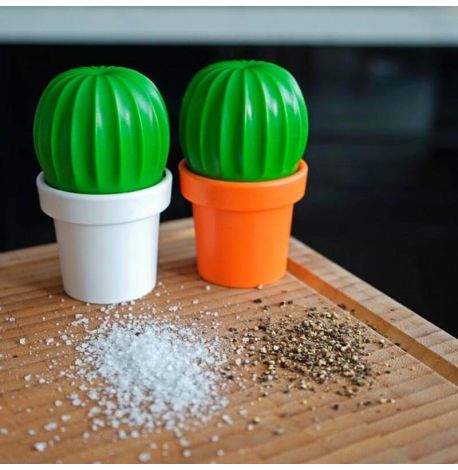 Млинок для перцю або солі Tasty Cactus Qualy (помаранчева-зелена)