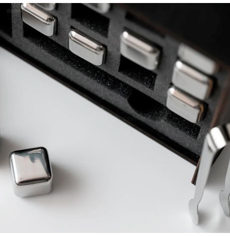 Стальные кубики для охлаждения виски WS в деревянной коробке (12 шт.) 