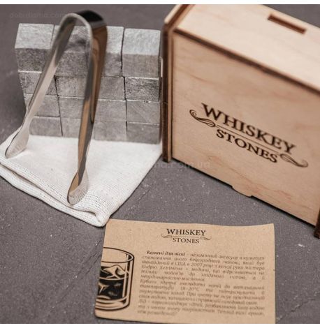 Камни для охлаждения виски WS в деревянной коробке (16 шт.) 
