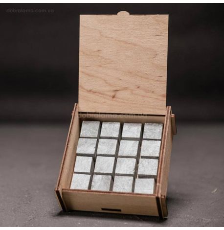 Камни для охлаждения виски WS в деревянной коробке (16 шт.) 