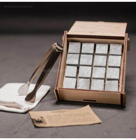 Камни для охлаждения виски WS в деревянной коробке (16 шт.) 