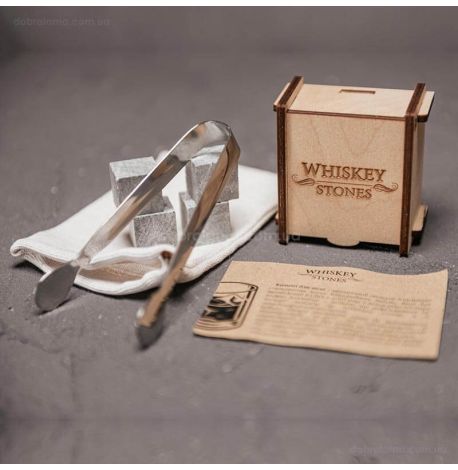 Камни для охлаждения виски WS в деревянной коробке (4 шт.) 