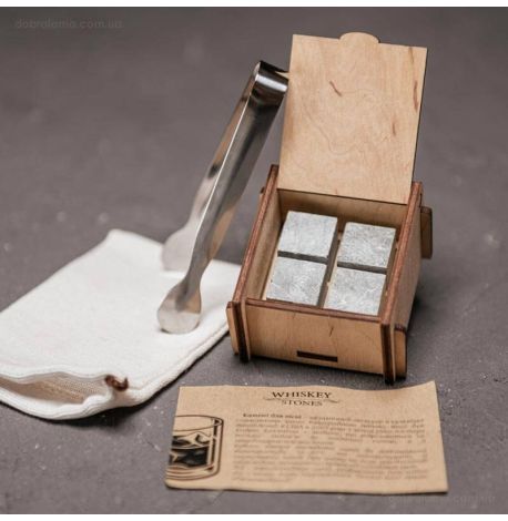 Камни для охлаждения виски WS в деревянной коробке (4 шт.) 