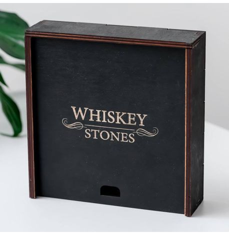 Стальные кубики для охлаждения виски WS в деревянной коробке (6 шт.), золотистые