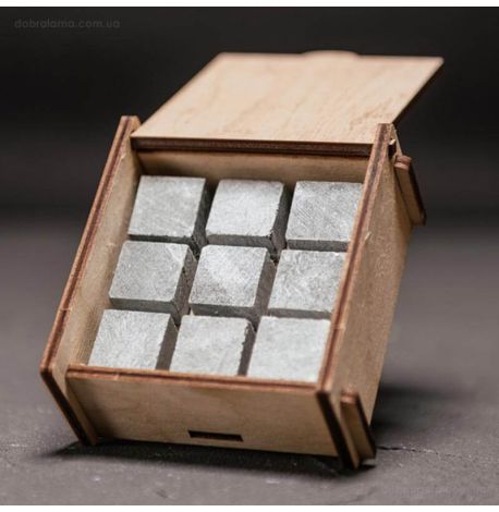 Камни для охлаждения виски WS в деревянной коробке (9 шт.) 