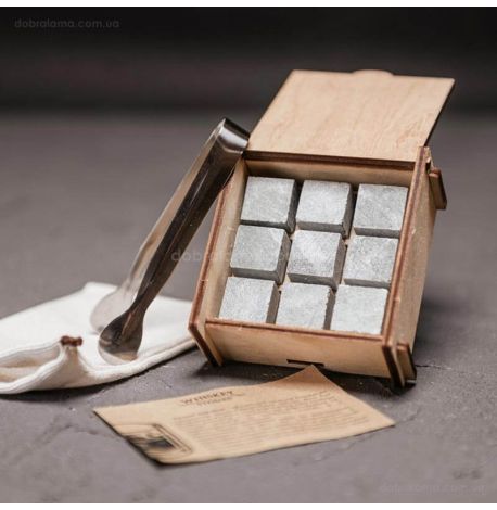 Камни для охлаждения виски WS в деревянной коробке (9 шт.) 