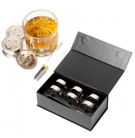 Набор стальных монет для охлаждения виски Monet