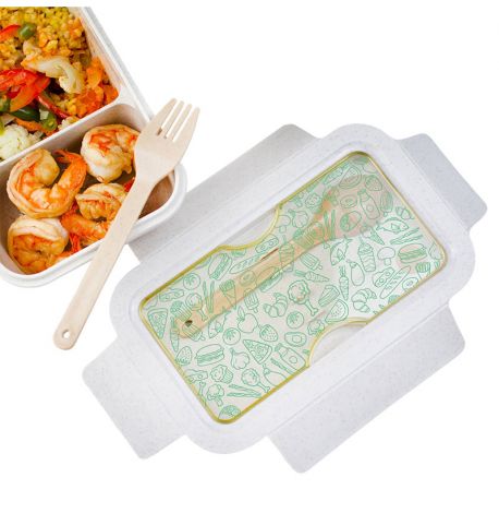 Ланч бокс из пшеничного волокна «Еда паттерн»