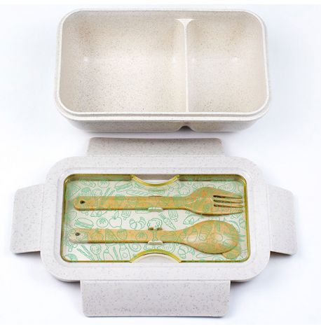 Ланч бокс из пшеничного волокна «Еда паттерн»