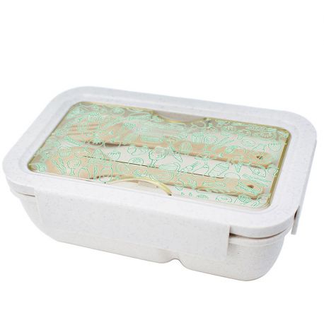 Ланч бокс из пшеничного волокна «Еда паттерн»