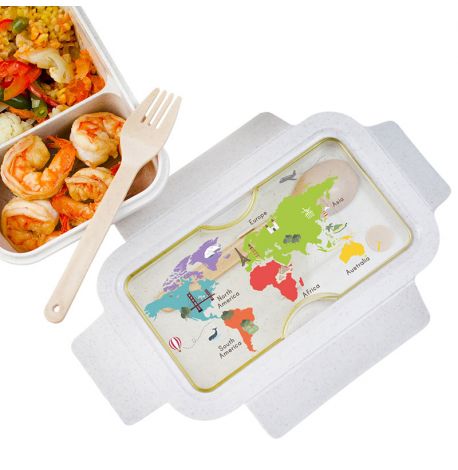 Ланч бокс из пшеничного волокна «Карта»