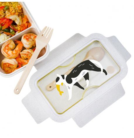 Ланч бокс из пшеничного волокна «Кот и рыба»