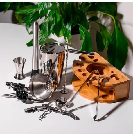 Набір бармена для приготування коктейлів на підставці WS