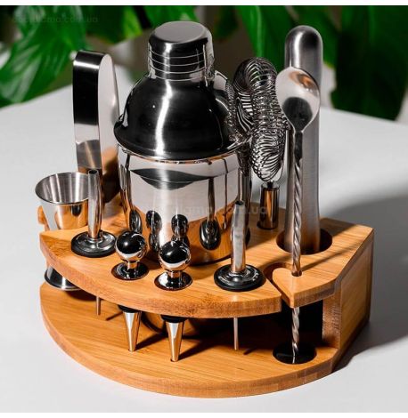 Набір бармена для приготування коктейлів на підставці WS