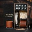 Набір для віскі Larus Leather №1 (2 склянки, 8 каменів для віскі, щипці, мішечок)