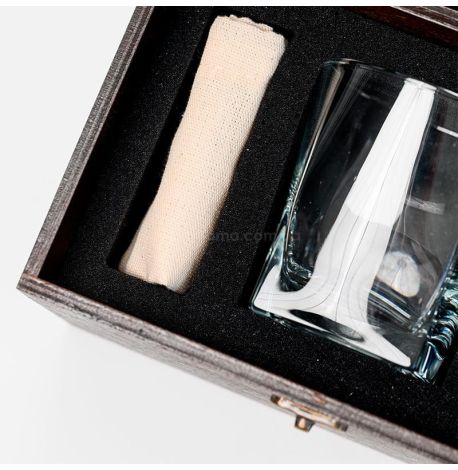 Набір для віскі «Сталевий» №1 Baltic (склянка, 3 кубики для віскі, щипці, мішечок)