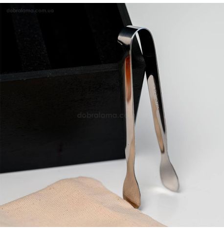 Набор для виски «Стальной» №1 Selecta (стакан, 3 кубика для виски, щипцы, мешочек)