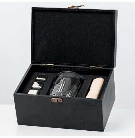 Набор для виски «Стальной» №1 Selecta (стакан, 3 кубика для виски, щипцы, мешочек)