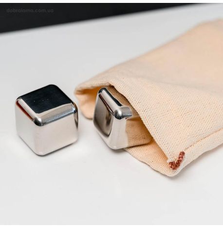 Набор для виски «Стальной» №1 Selecta (стакан, 3 кубика для виски, щипцы, мешочек)