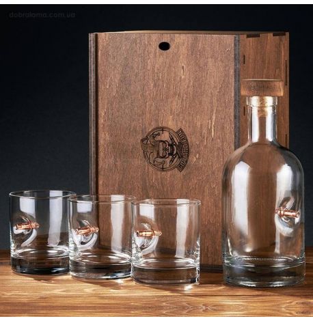 Набір для віскі з кулею (графин + 3 склянки)