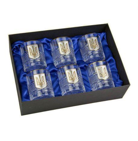 Набір 6-ти склянок для віскі «Тризуб» Boss Crystal