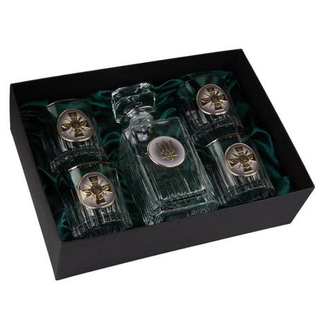 Набор для виски «Генштаб ВСУ» Boss Crystal (графин + 4 стакана)