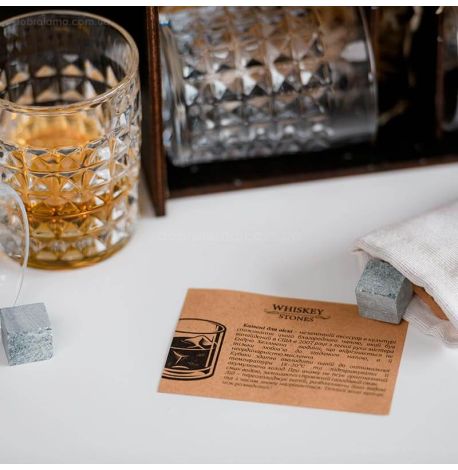 Набір для віскі Diamond №4 (4 склянки, 14 каменів для віскі, щипці, мішечок)