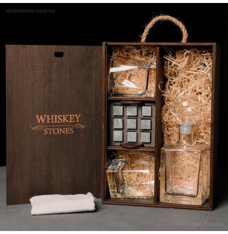 Набор для виски Baltic №7 (2 стакана, графин, 9 камней для виски, щипцы, мешочек)
