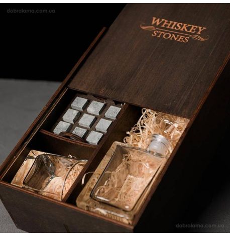 Набор для виски Baltic №7 (2 стакана, графин, 9 камней для виски, щипцы, мешочек)