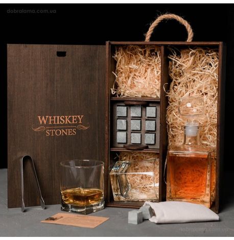 Набор для виски Baltic №7 (2 стакана, графин, 9 камней для виски, щипцы, мешочек)