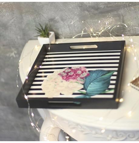 Дерев'яний піднос "Цветы"