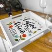 Дерев'яний піднос Coffee now wine later
