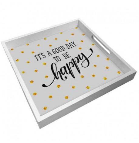Дерев'яний піднос It`s a good day to be happy