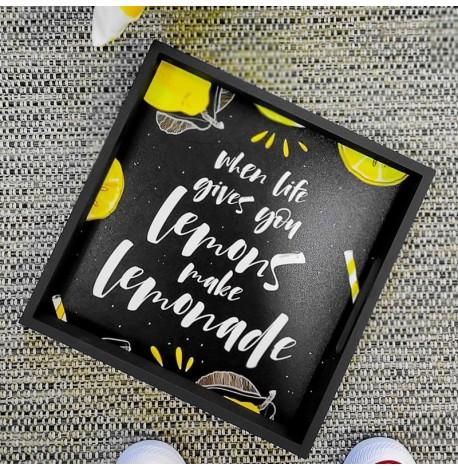 Дерев'яний піднос When life gives you lemons make lemonade
