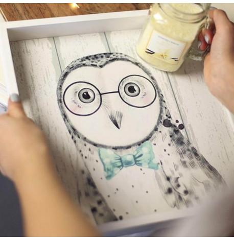 Дерев'яний піднос "Сова"