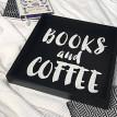 Деревянный поднос Books and coffee