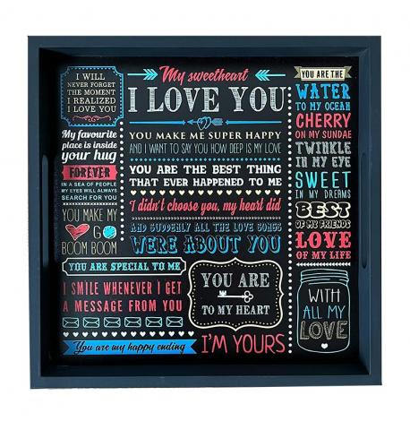 Дерев'яний піднос I love you