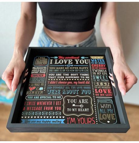 Дерев'яний піднос I love you