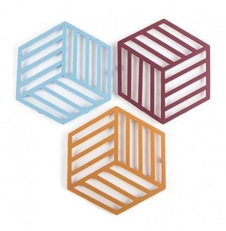 Металлическая подставка под горячее "Геометрия" (бордовая)