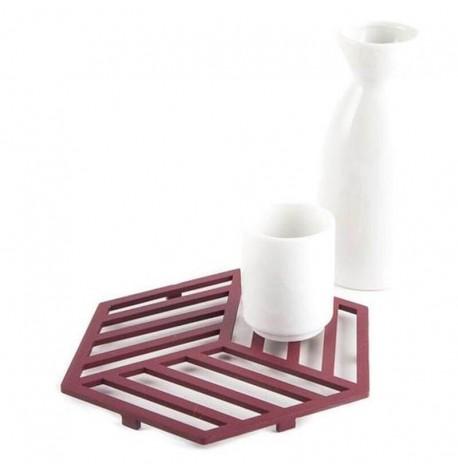 Металлическая подставка под горячее "Геометрия" (бордовая)