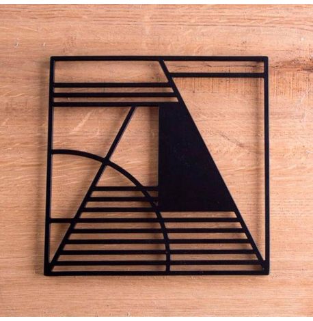 Металлическая подставка под горячее "Квадрат" (черная)