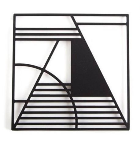 Металлическая подставка под горячее "Квадрат" (черная)