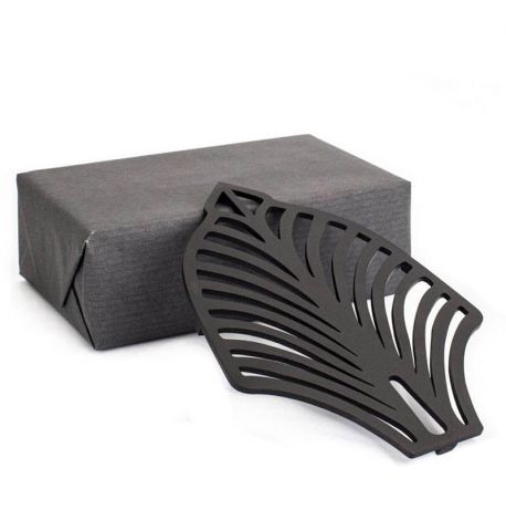 Металева підставка під гаряче "Лист" (чорна)