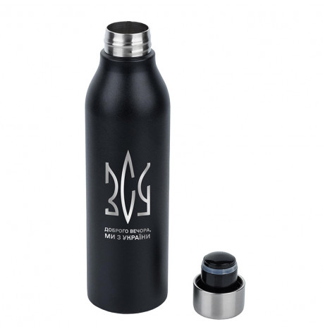Термобутылка ZIZ "Ми з України" 500 мл (черная)