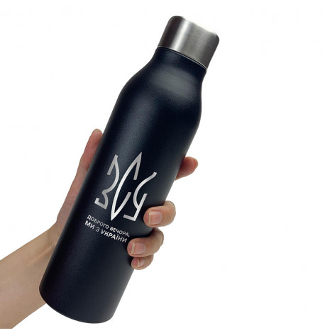 Термобутылка ZIZ "Ми з України" 500 мл (черная)